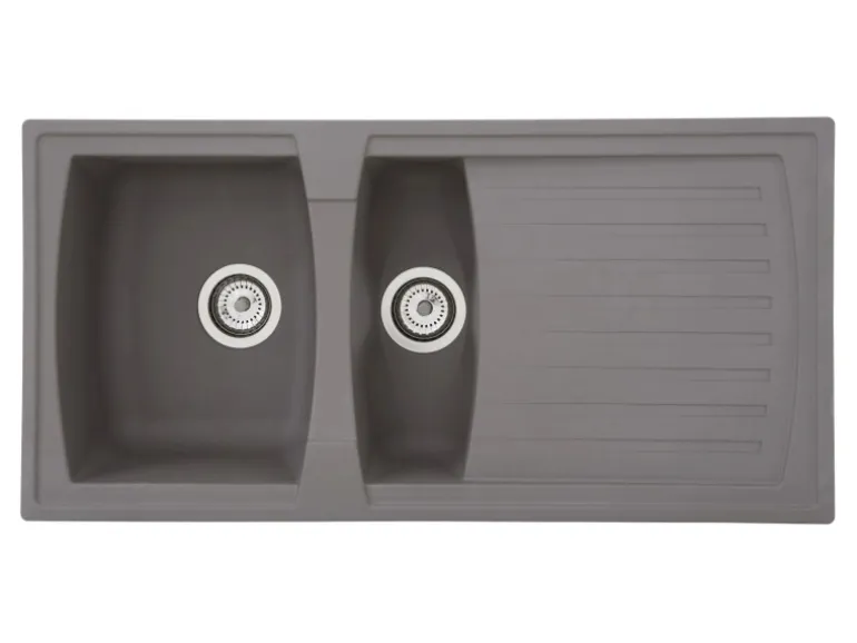 Respekta Mineralite Einbauspüle Boston 100 x 50 cm Betongrau