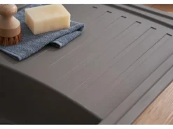 Respekta Mineralite Einbauspüle Boston 100 x 50 cm Betongrau