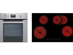 Respekta Premium Inselküche 310 cm Schwarz Hochglanz-Eiche Grau