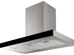 Respekta Premium Inselküche 280 cm Schwarz Hochglanz-Eiche Grau