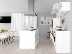 Respekta Premium Inselküche 280 cm Weiß Hochglanz