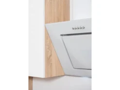 Respekta Premium Küchenzeile Grifflos 395 cm Weiß Hochglanz-Eiche Sägerau