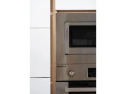 Respekta Premium Küchenzeile Grifflos 385 cm Grau Hochglanz-Eiche Sägerau