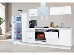Respekta Premium Küchenzeile 310 cm Weiß Hochglanz