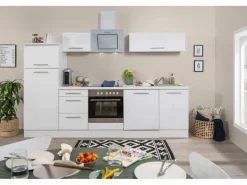 Respekta Premium Küchenzeile 280 cm Weiß Hochglanz