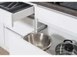 Respekta Premium Küchenzeile Grifflos 435 cm Weiß Matt-Weiß