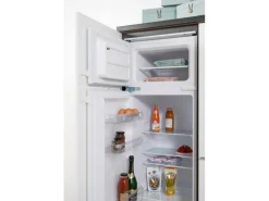 Respekta Premium Küchenzeile 300 cm Weiß Hochglanz-Eiche Grau