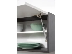 Respekta Premium Küchenzeile 280 cm Grau Hochglanz-Eiche Grau