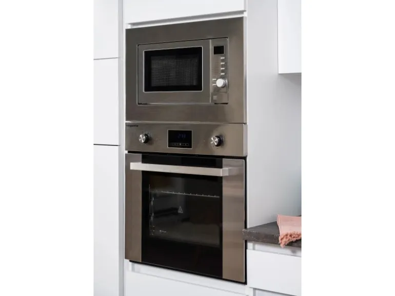 Respekta Premium Küchenzeile Grifflos 345 cm Grau Hochglanz-Weiß