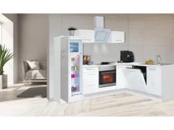 Respekta Premium Winkelküche 260 x 200 cm Weiß Hochglanz