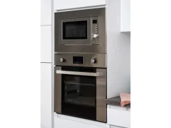 Respekta Premium Winkelküche Grifflos 345 cm Grau Hochglanz-Weiß