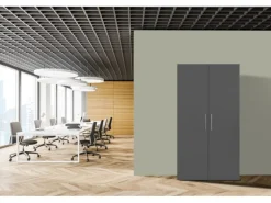 Respekta Schrankküche SKWGMI reversibel Grau-Weiß