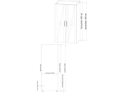 Respekta Schrankküche SKWSMI reversibel Schwarz-Weiß