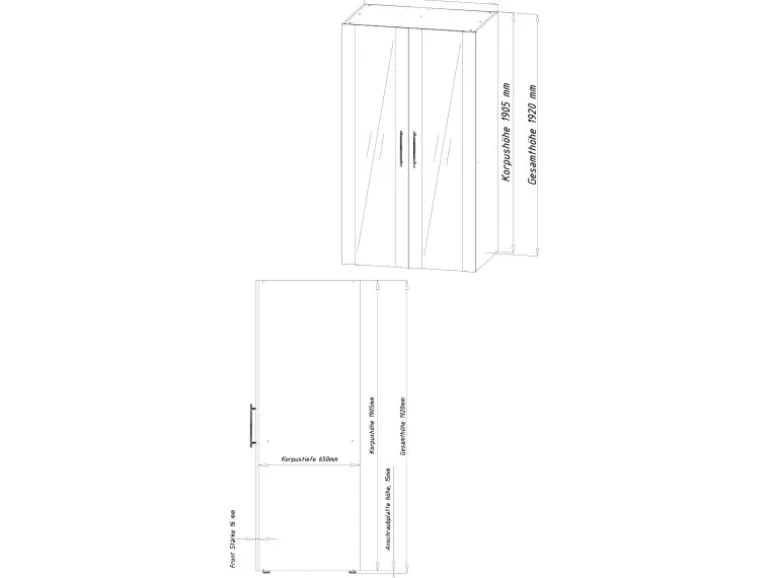 Respekta Schrankküche SKWSMI reversibel Schwarz-Weiß