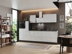 Respekta Selection Küchenzeile Elisabeth RS310HGWH 310 cm Weiß-Grau