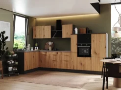 Respekta Selection Winkelküche Elisabeth RSL370HGAH 370 cm Artisan Eiche Nb-Grau