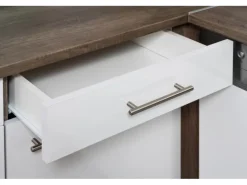 Respekta Winkelküche 310 cm Grau Seidenglanz-Eiche York Nachbildung