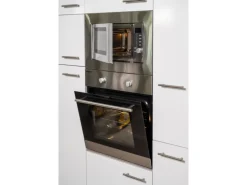 Respekta Winkelküche 340 cm Schwarz-Seidenglanz Eiche-York