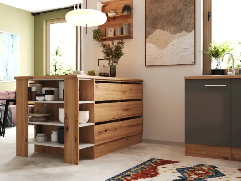 Respekta Winkelküche Hilde 280 x 172 cm mit Kücheninsel Grau