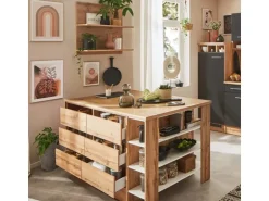 Respekta Winkelküche Hilde 280 x 172 cm mit Kücheninsel Grau