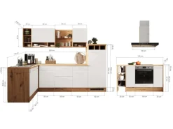 Respekta Winkelküche Hilde 280 x 172 cm mit Kücheninsel Grau