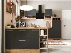 Respekta Winkelküche Hilde 280 x 172 cm mit Kücheninsel Grau