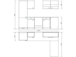 Respekta Winkelküche KBL280WGCGKEG 280 x 172 cm Grau-Weiß-Butcher Nussbaum