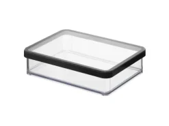 Rotho Dose Loft Premium Breit 1 l Transparent-Schwarz