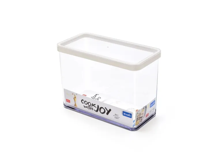 Rotho Dose Loft Premium Rechteckig 2,1 l Weiß-Transparent