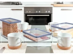 Rotho Dose Loft Premium Rechteckig 2,1 l Transparent Horizontblau