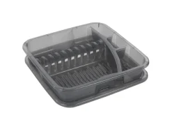 Rotho Küchen-Geschirrabtropfer Geometric Transparent/Grau