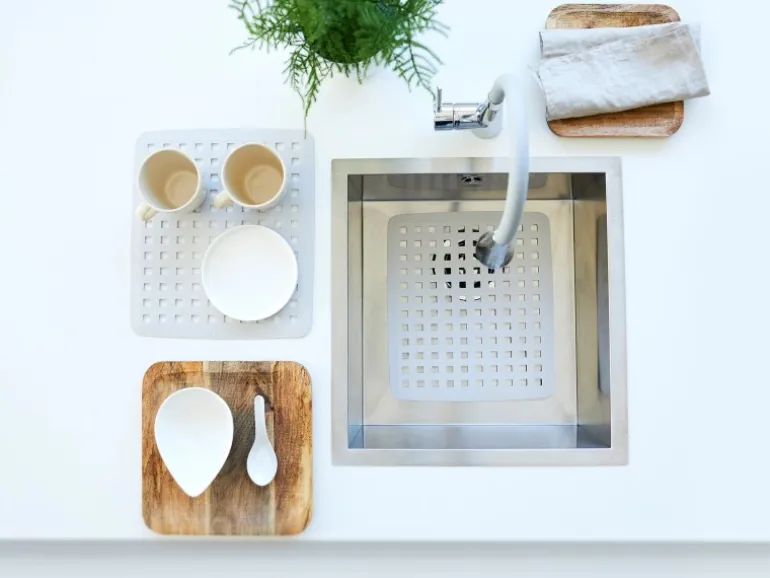 Rotho Küchen-Spülbeckenmatte Basic 27 cm x 31 cm Cool Grey