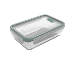 Rotho Kühlschrankdose Nala mit Kunststoffdeckel Glas 1,1 l Mistletoe Green