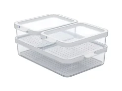 Rotho Kühlschrankorganizer-Set Cauma 2 x 1,2 l/2,6 l Transparent 3-teilig