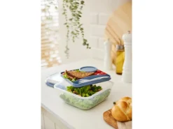 Rotho Salatbox B3 Memory 1,7 l Transparent Horizonblau