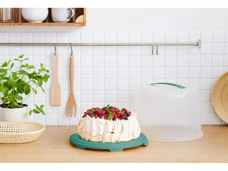 Rotho Tortenglocke Fresh XL 26 cm Transparent Mistletoe Green