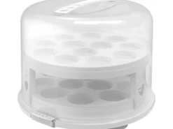 Rotho Tortenglocke mit Trays Fresh XL 26 cm Weiß-Transparent
