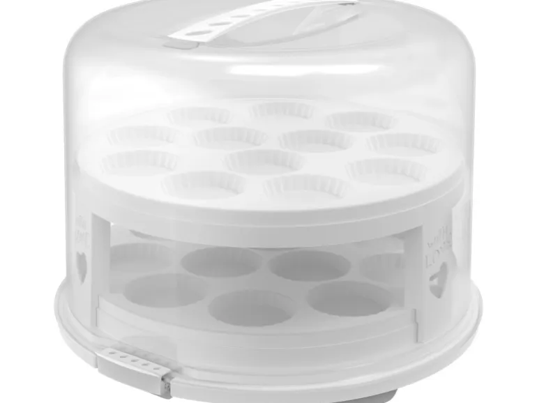 Rotho Tortenglocke mit Trays Fresh XL 26 cm Weiß-Transparent