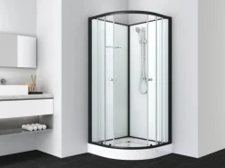 Sanotechnik Komplettdusche Rund Bela 1 Schwarz