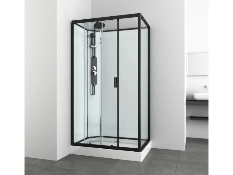 Sanotechnik Komplettdusche Epic Schwarz 225 cm x 120 cm x 80 cm