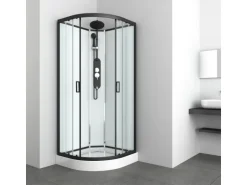 Sanotechnik Komplettdusche Epic Rund Schwarz 235 cm x 90 cm x 90 cm