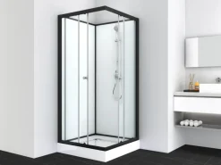 Sanotechnik Komplettdusche Eck Uni 2 Schwarz