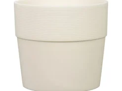 Scheurich Pflanzgefäß Groove Ø 24,5 cm Avorio hochwertiger Kunststoff