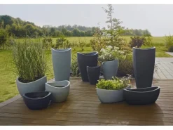 Scheurich Pflanzgefäß Wave Globe Ø 30 cm Stony-Grey