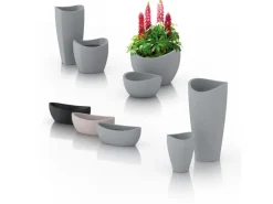 Scheurich Pflanzgefäß Wave Globe Ø 30 cm Schwarz-Granit