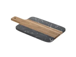 Schöner Wohnen Schneidbrett Atami Marmor und Akazienholz Schwarz-Braun