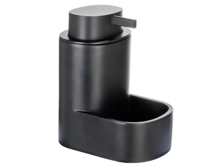 Schöner Wohnen Seifenspender Shila mit Schwammhalter Schwarz