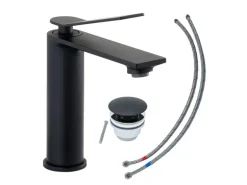 Schöner Wohnen Waschtischarmatur Viola Auslaufhöhe 13,5 cm Mattschwarz