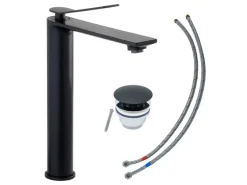 Schöner Wohnen Waschtischarmatur Viola Auslaufhöhe 24 cm Mattschwarz