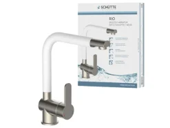Schütte Küchenarmatur Rio Edelstahloptik-Weiß